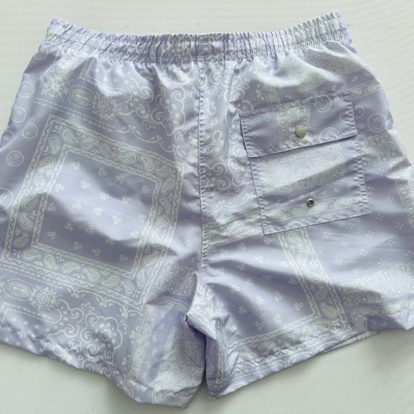 Bather Bandana Smiley Swim Shorts Purple / White - Picture 5 of 5